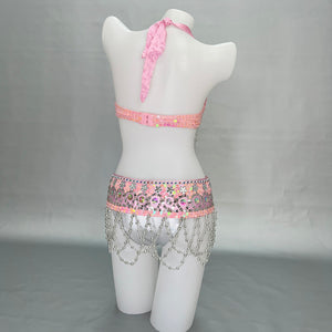 New Women Belly Dance Costumes Bellydance Beaded Bra Belt Set Night Dance Wear Carnival Belly Dancing Suit Outfits Performance TF2562