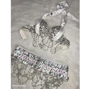 New Women Belly Dance Costumes Bellydance Beaded Bra Belt Set Night Dance Wear Carnival Belly Dancing Suit Outfits Performance TF2562
