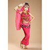 Hot sale kids belly dance 4pcs(top+pants+waist chain+veil) indian clothes rose/red/yellow girls belly dance costume 3306
