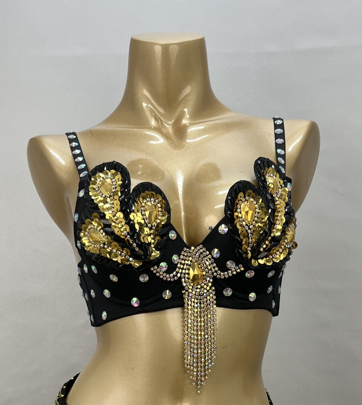 Samba Belly Dance Costume Hand Beaded  Bra and Hip Scarf Belt 2PCS/SET BB010+HS902