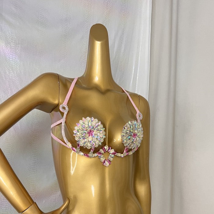 New Style Handmade Samba Carnival Wire Bra With Stones For EDC Festival Rave Carnival BB057
