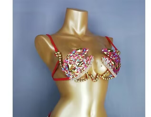 Samba Carnival Bra Rainbow Stone Belly dancing WIRE BRA BB007 Wire Bra