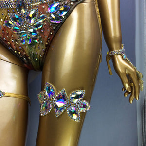 New Design Top Grade Sexy Women Belly Dance Samba Carnival RIO Crystal Wire Bra Costume Outfit Showgirl Dancer Clothes C020