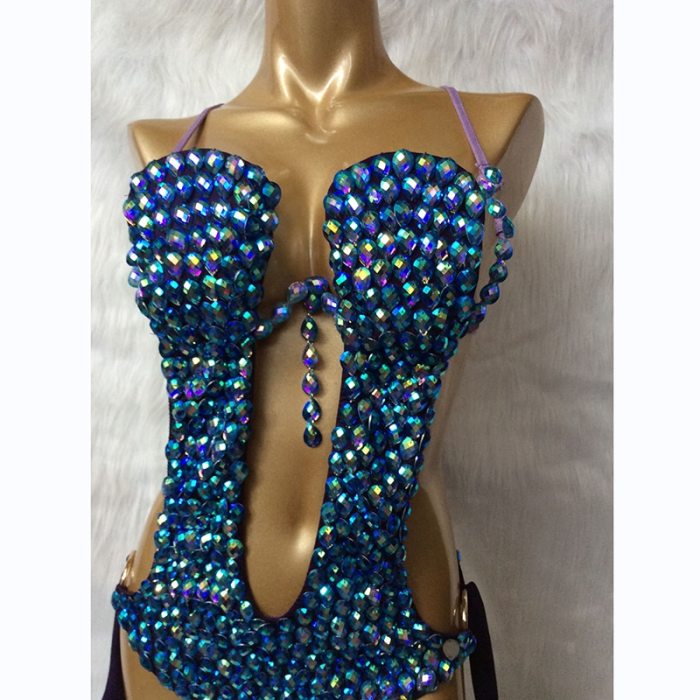 Hand Beaded Belly Dance and Samba Costume one-piece garment  CN1503