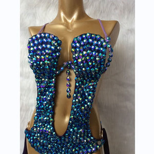 Hand Beaded Belly Dance and Samba Costume one-piece garment  CN1503