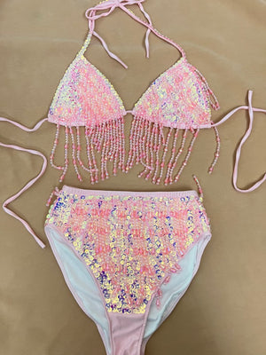 Samba Carnival Bikini And Panty Beads And Stone 2 color Handmade 2 piece BP042 For EDC Festival