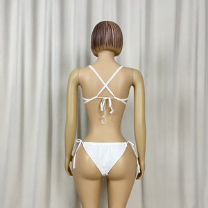 New style Samba Carnival Handmade Wire Bra And Panty With Stones,Diamond Chain Sexy Costumes For EDC Outfits Silver Color