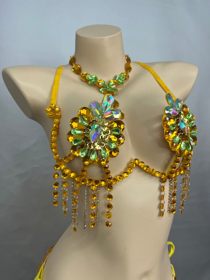 New Bra Handmade Sexy Samba Carnival Bra Stone Hollywood Women's Belly dancing Top WIRE BRA C021 Wire Bra