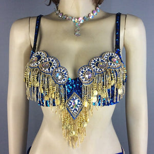 Handmade beaded belly dance costume wear Bar+Belt+skirt 3piece / set 2 color ladies belly dance costumes set women dancing wear TF1603
