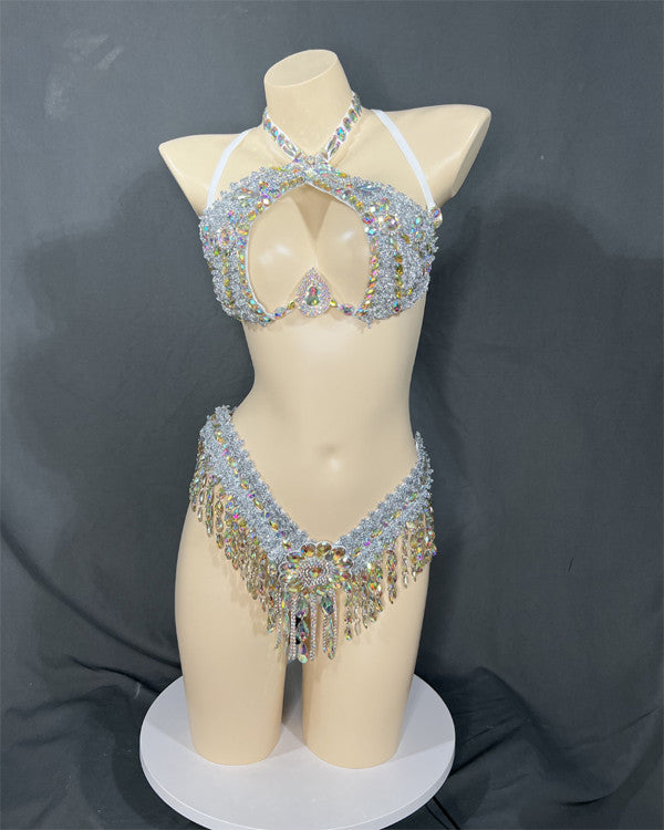 Samba Carnival Wire Bra and Thong Passista Pageant Cabaret Broadway Theater Mardi Gras,Rave Vegas Showgirl C018-3