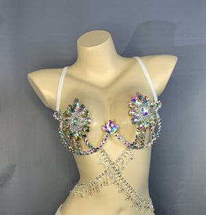 New Bra Handmade Sexy Samba Carnival Bra Stone Hollywood Women's Belly dancing Top WIRE BRA