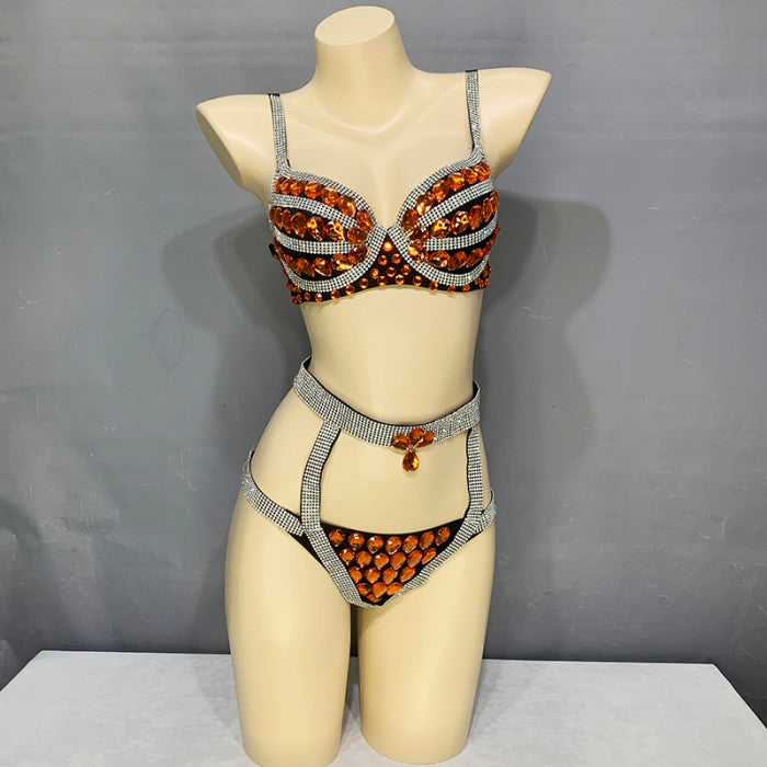 New Sexy Belly Dance Bra Panty Suit Hand Made Belly Dancing Costumes Set For Women Belly Dancer Outfits Night Club Dancewear  N21017