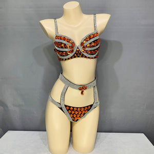 New Sexy Belly Dance Bra Panty Suit Hand Made Belly Dancing Costumes Set For Women Belly Dancer Outfits Night Club Dancewear  N21017
