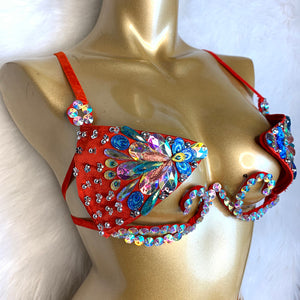 Samba Carnival Wire Bra & Belt Set Hand Made 4 Piece Belly dancing WIRE BRA + BELLY DANCE HIP scarves 320 piece coins