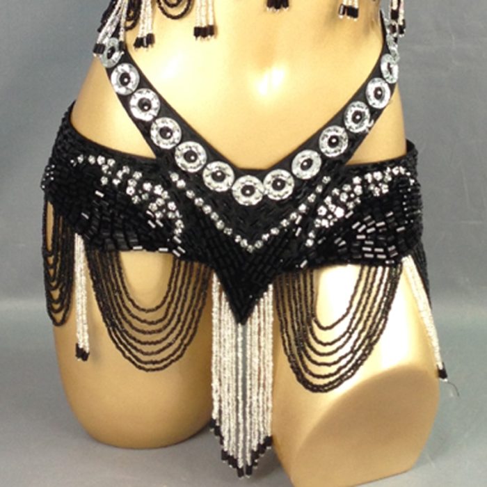 Sexy Women's beads sequins Belly Dance Costume Hip Scarf Wrap bellydance Belt with tassel bellydancing waist chain BELT250