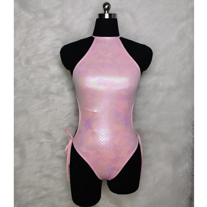 New Women Glitter Swimsuit Sexy One Piece Shiny Bikini Swimsuit Set Summer Holiday Monokini Swimwear Beachwear Bathing Suit