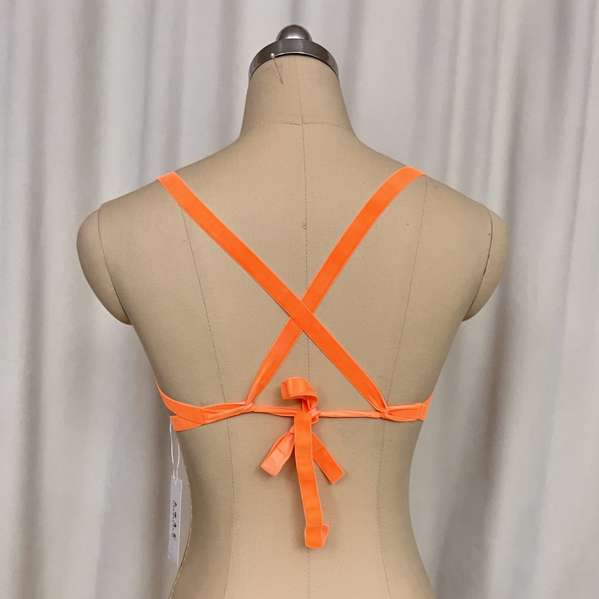 New Style Samba Carnival Rave Festival Party Wire Bra Rainbow Stone Orange Color