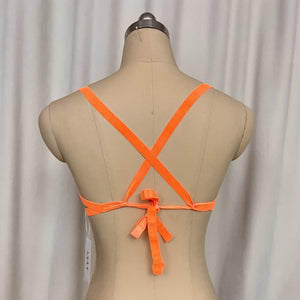 New Style Samba Carnival Rave Festival Party Wire Bra Rainbow Stone Orange Color