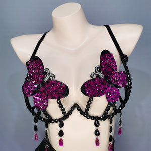 Samba Carnival Wire Bra High Waist Pants  Hand Made 2 Piece For EDC Festival