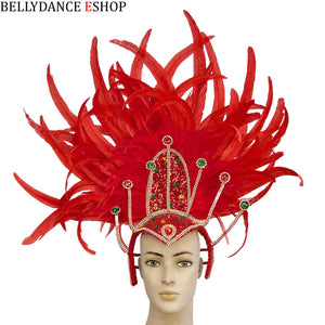 Samba Carnival bra,belt and panty,feather head piece,cape,handmade beads pageant cabaret broadway C042