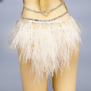 Flashing Sequins One-Piece Bodysuit with feather Women's Singer Dance Sexy Evening Carnival Costumes Stage Dance Wear Nightclub Outfit BS2102