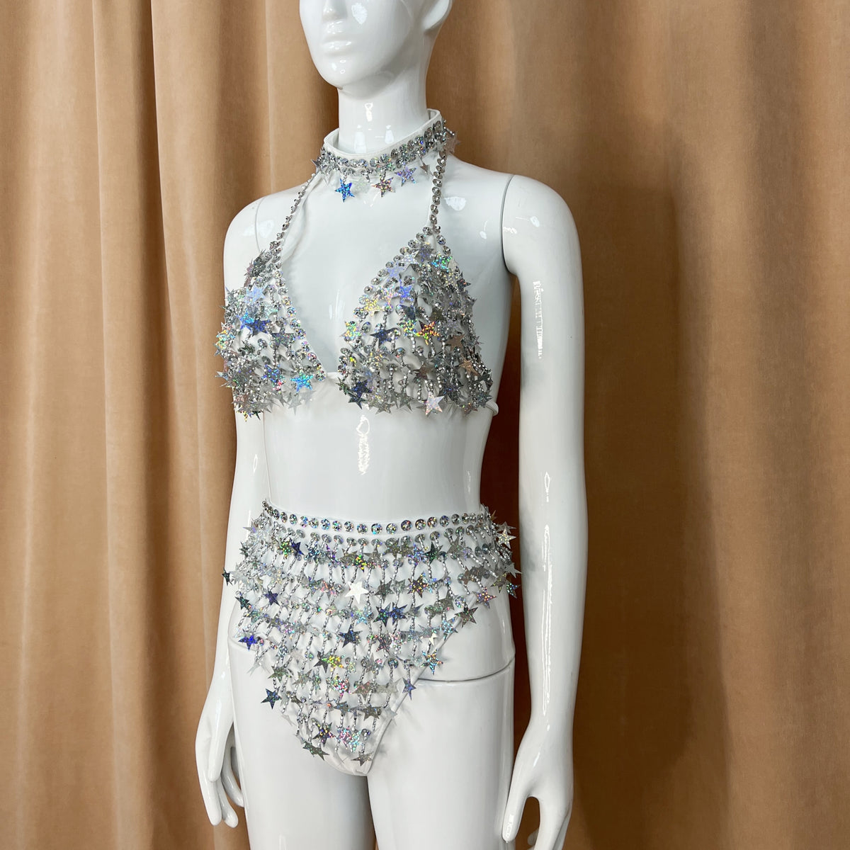 Halloween Handmade Stars Costumes Top And Bottom With Necklace 3 Piece For Performance