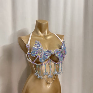 New Handmade Samba Carnival Butterfly Shape Wire Bra With Stones For EDC Festival Rave Carnival BB060