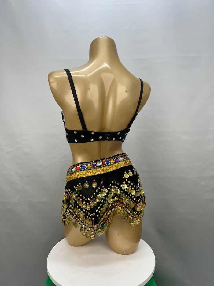 Samba Belly Dance Costume Hand Beaded  Bra and Hip Scarf Belt 2PCS/SET BB010+HS902