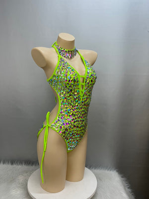 New Women Dancewear Color Stone Stage Costume Bodysuit Swimsuit One Piece Lady Bellydance Sexy Belly Dancing Costume Outfit