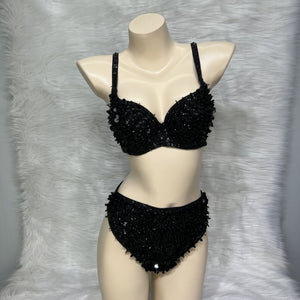 Samba Carnival Handmade Sequins And Beads Bra With High Waist Bottom For Carnival Costumes,EDC Cloth