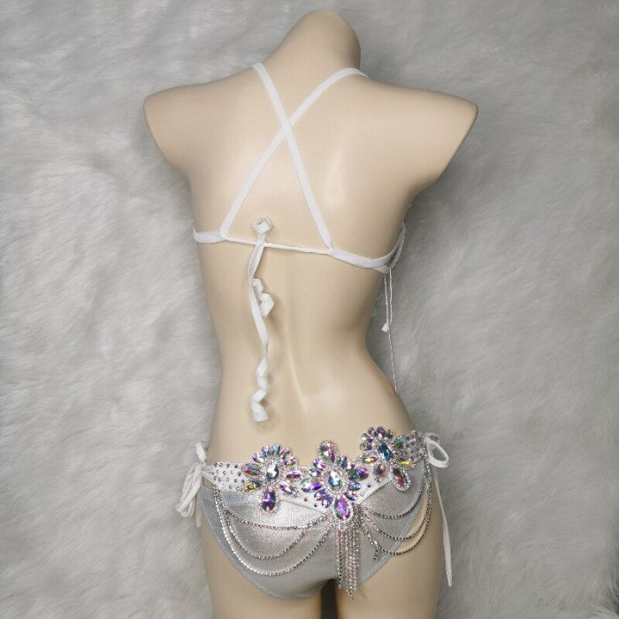 Samba Carnival Wire Bra & Panty & Belt Set Hand Made Belly Dancing Costume Outfit FREE SHIPPING CB026