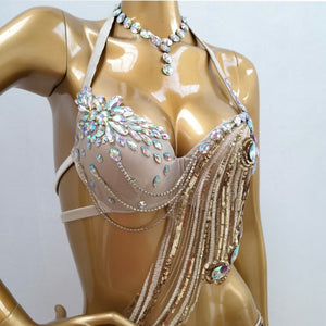New Adult Women Stage Performance gorgeous Belly Dance Costume Bra Skirt 3Piece Set Handmade Beaded Performance Show Suit outfit  TF1903  (3PCS/SET ）