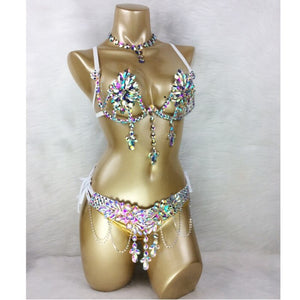 Samba Carnival Wire Bra & Panty & belt Set Hand Made 4 Piece Belly dancing WIRE BRA C023