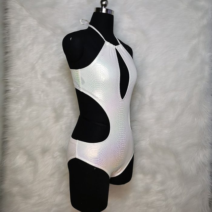 Newest Hot Women Glitter Laser Swimsuit One Piece Shiny Bikini Set Sexy Girl Summer Holiday Swimwear Beachwear Bathing Suit