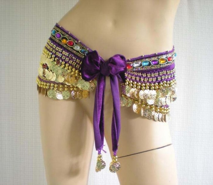 5pcs mix colors Belly dance Hip Scarf 338 coins gold/silver Coin Belt Wraps HS1015-2