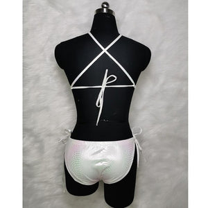 New Women Glitter Swimsuit Sexy One Piece Shiny Bikini Swimsuit Set Summer Holiday Monokini Swimwear Beachwear Bathing Suit