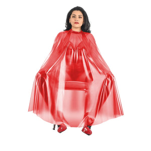 Clear PVC Transparent Sleeveless Poncho Cape with Crew Neck Button and Multi-Color Options Unisex 7XL Party Club Cloak Dress