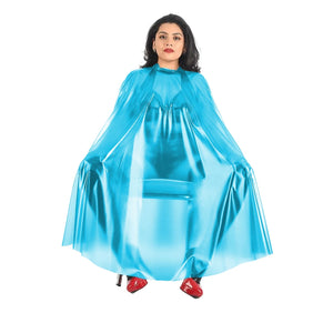 Clear PVC Transparent Sleeveless Poncho Cape with Crew Neck Button and Multi-Color Options Unisex 7XL Party Club Cloak Dress