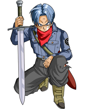 Future Trunks Blue Leather Jacket with Sword Accessory