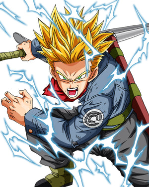 Future Trunks Blue Leather Jacket with Sword Accessory