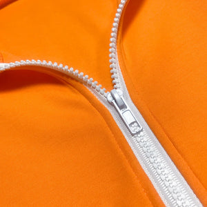 Women's Orange Two-Piece Tracksuit with Cropped Jacket and Matching Pants