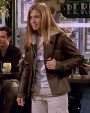 Friends S06 Rachel Green Brown Leather Jacket Iconic Sitcom Fashion