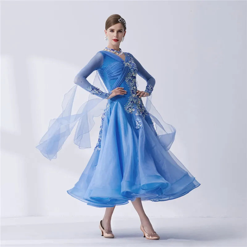 Girls' Standard Smooth Ballroom Dance Dress For Competition