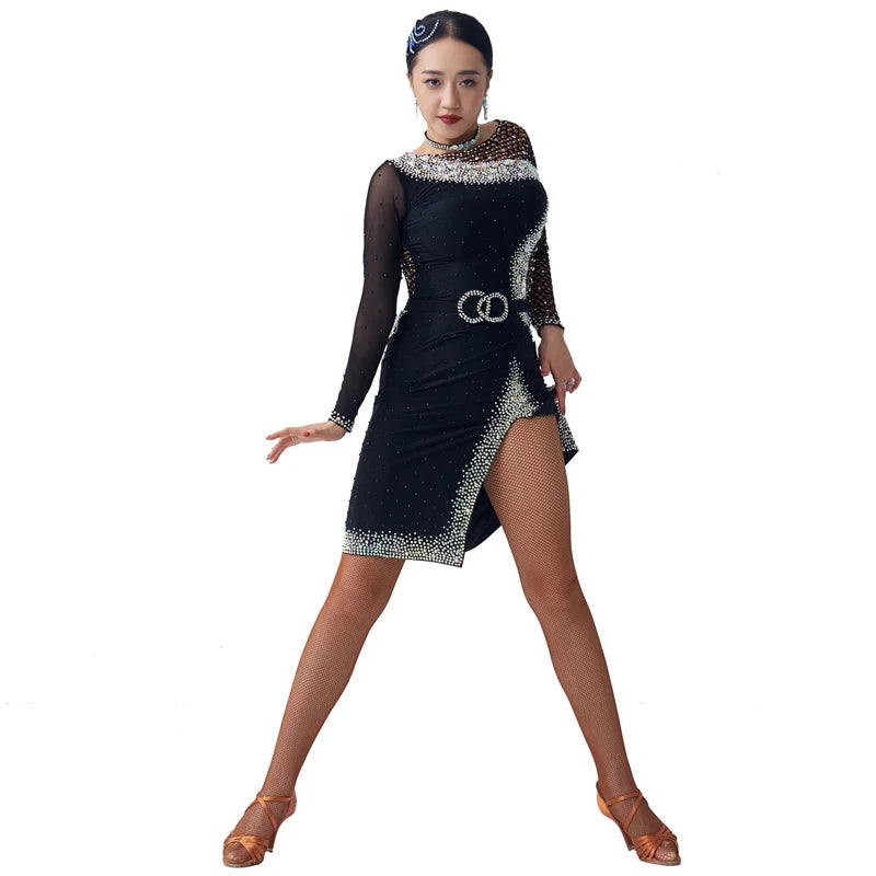 Latin Ballroom Competition Dance Dress For Adult Rumba Cha-Cha