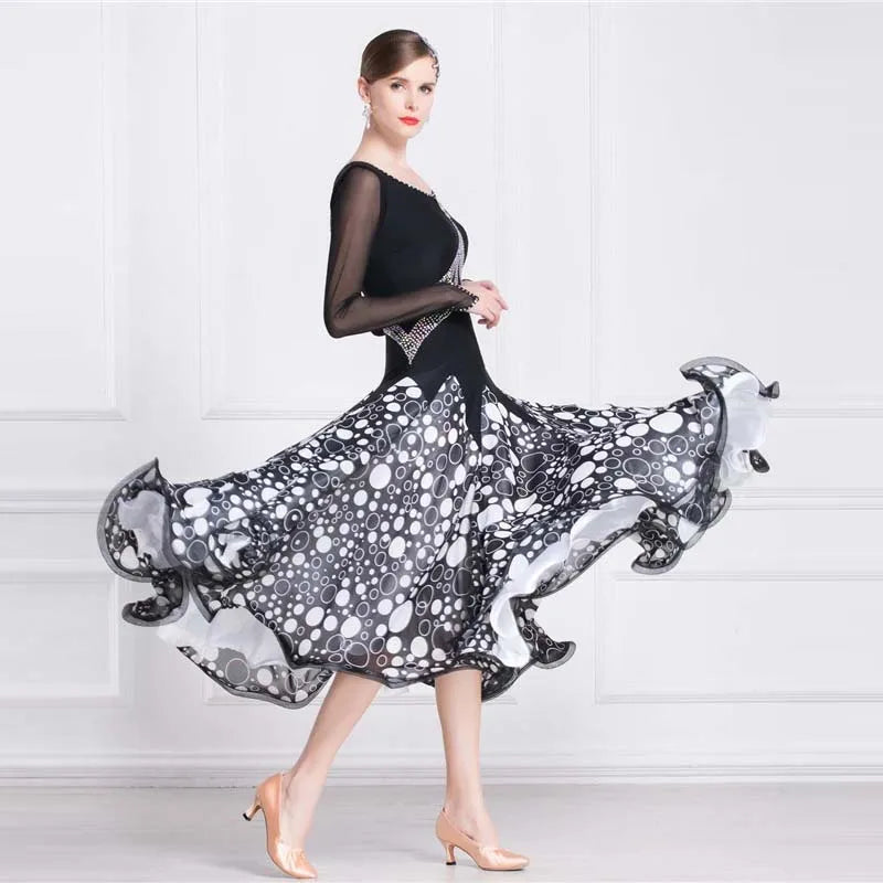Women's International Standard Ballroom Practice Dress With Long Skirt