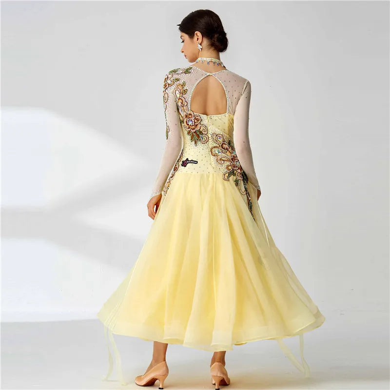 Girls' Standard Ballroom Dance Dress For Competition