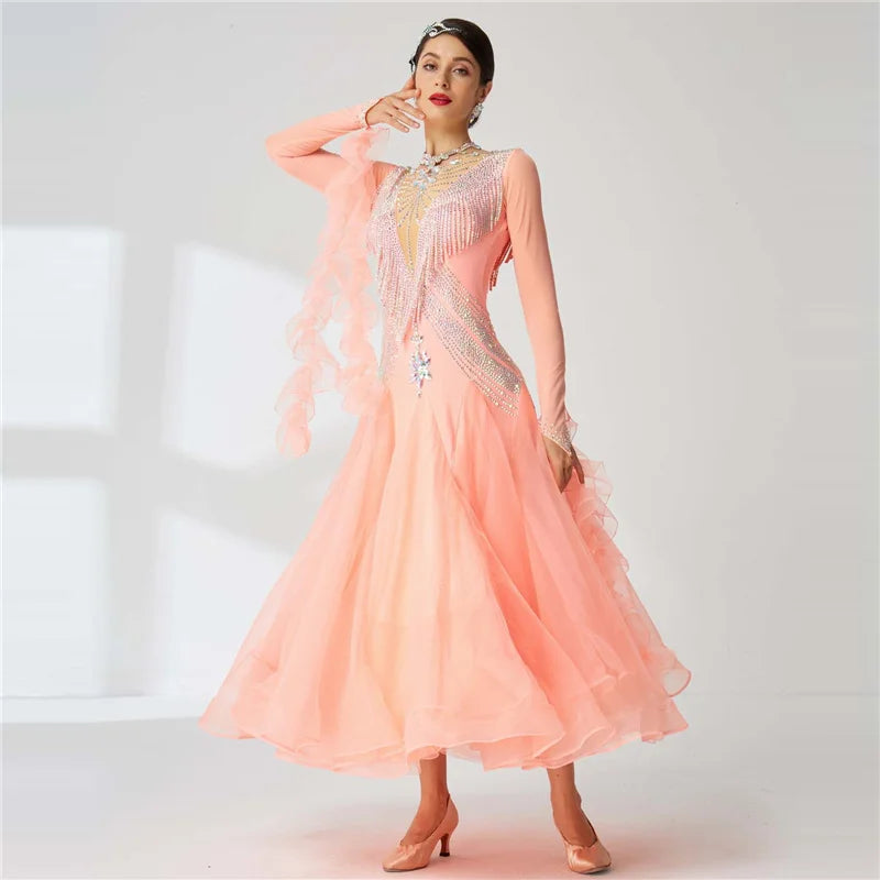 Women's Ballroom Waltz Standard Competition Dance Dress For Performance