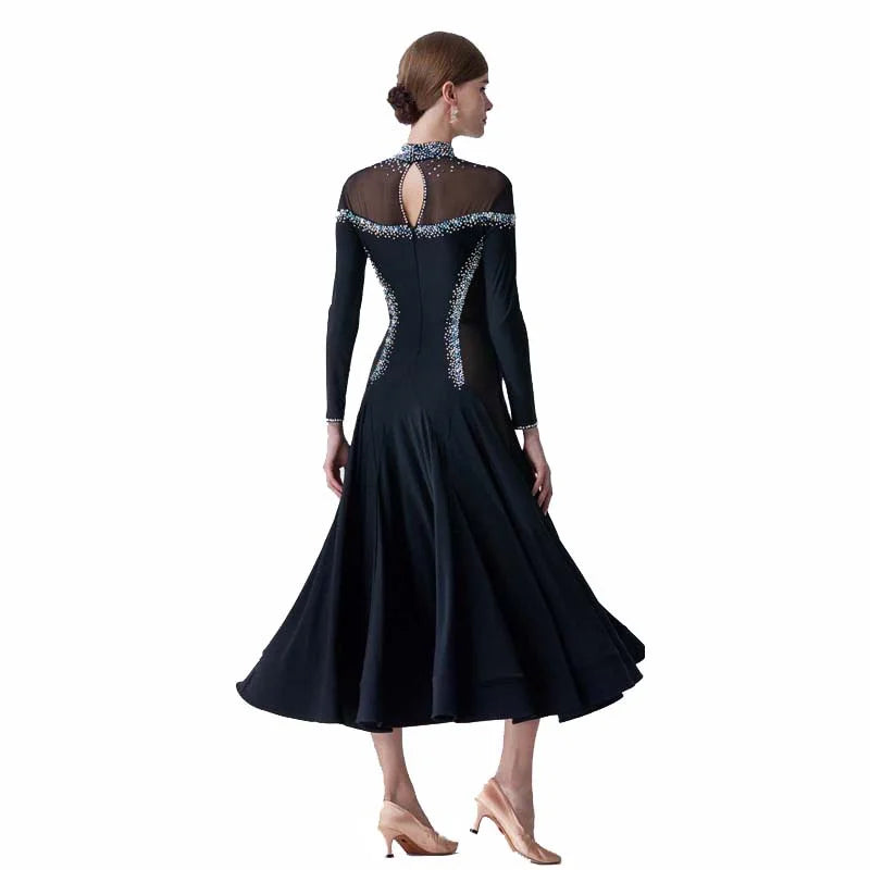 Women's Ballroom Smooth Long Sleeve Practice Dress For Training