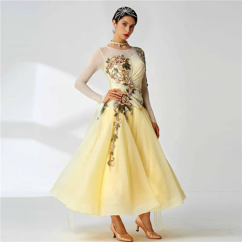 Girls' Standard Ballroom Dance Dress For Competition