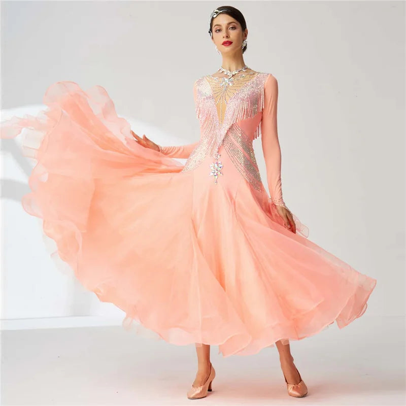 Women's Ballroom Waltz Standard Competition Dance Dress For Performance